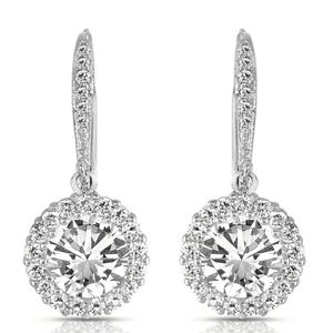 Genevive Silver CZ Earrings